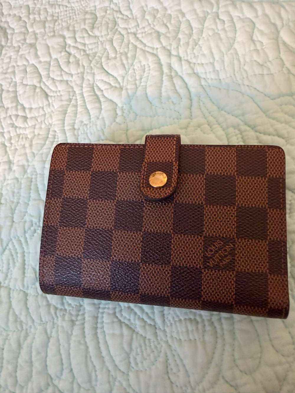 Louis Vuitton Damier Ebene Vien Brown Check Wallet
